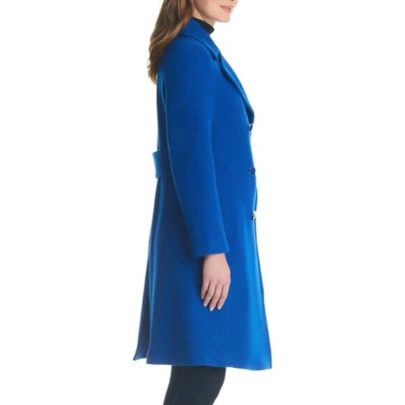 🆕KATE SPADE Double Breasted Wool Blend Coat Blue X-Large 14 - Picture 4 of 13